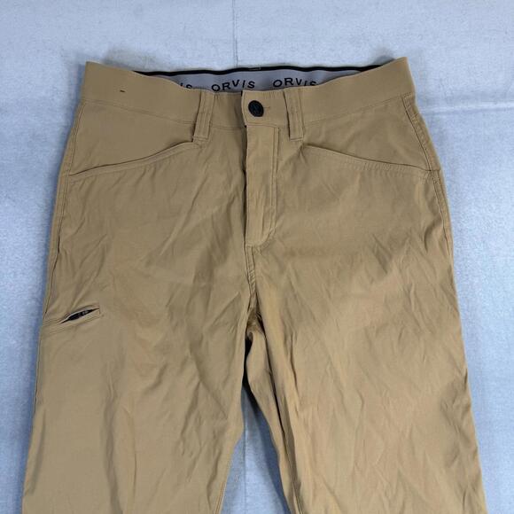 Orvis Tech Pants Mens 32x30 Khaki Trek Quick Dry 5 Pocket Jackson Nylon - Picture 2 of 7